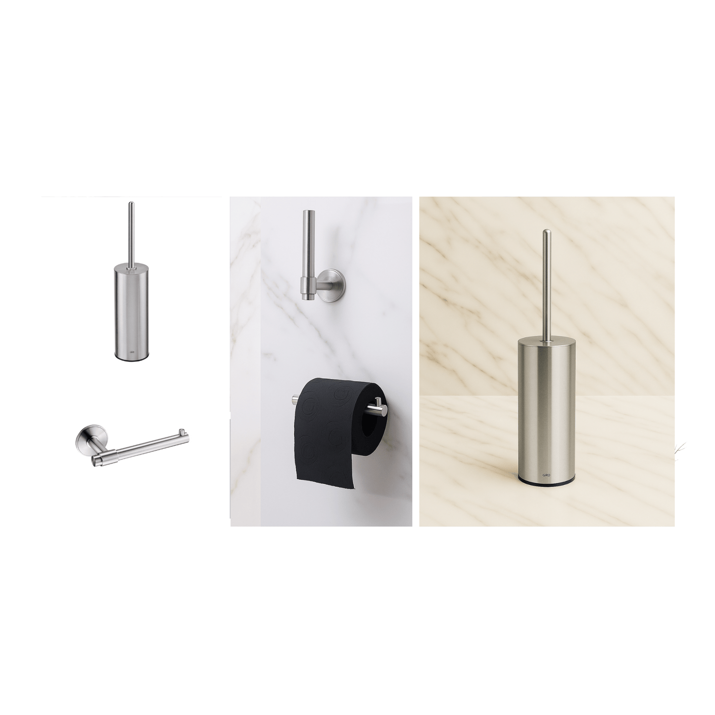 Pappershållare & Toalettborste Krom - NorrvikHome